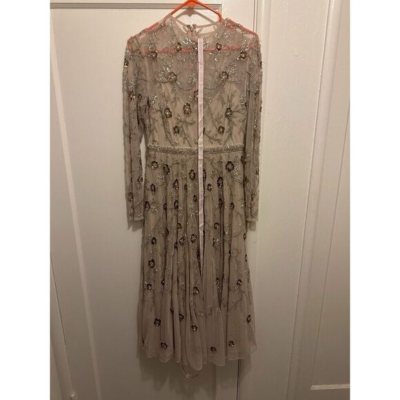 Mac Duggal Embellished Cream Midi Dress - Picture 4 of 11